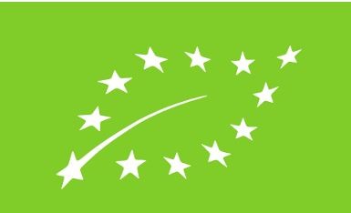 Logotipo com fundo verde e estrelas brancas em arco