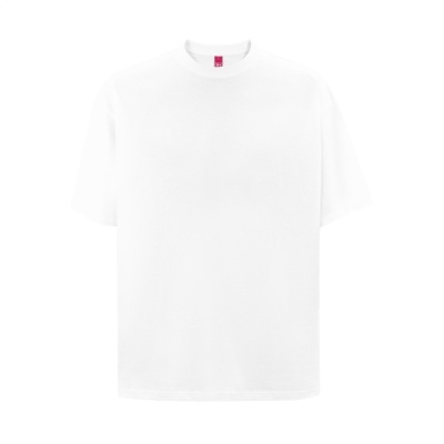 T-shirt branca básica de manga curta com gola redonda