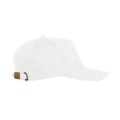 Boné branco simples com fecho ajustável camel