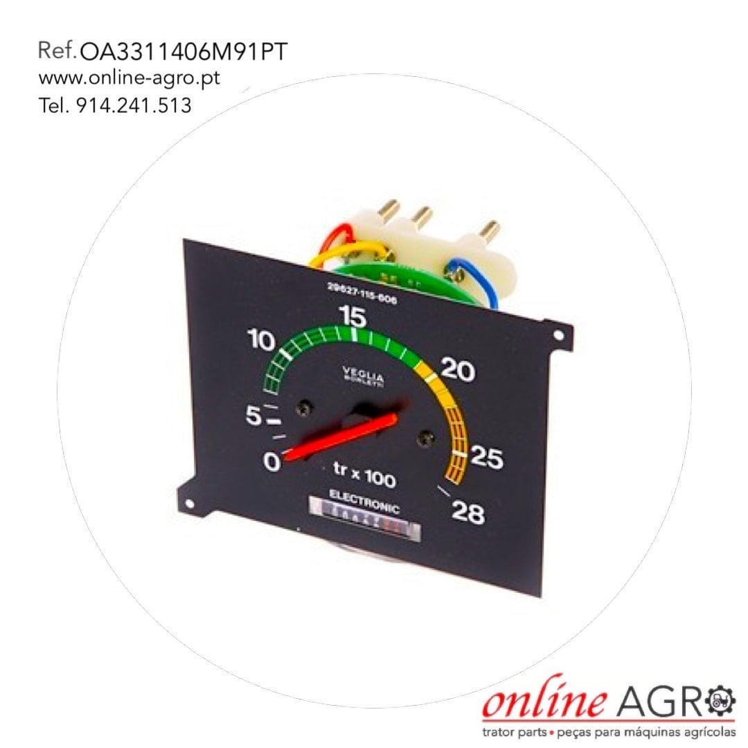 CONTA ROTAÇÕES, #OA3311406M91PT Mostrador analógico preto com ponteiro vermelho e escala colorida