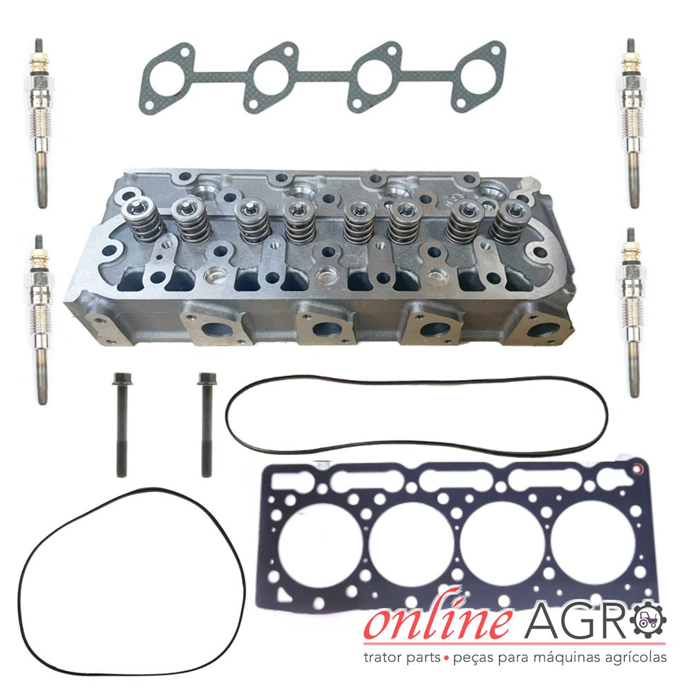 Kit de cabeça de motor completa, Kubota, OAS990026PT Peças de motor sobre fundo branco com logotipo online AGRO