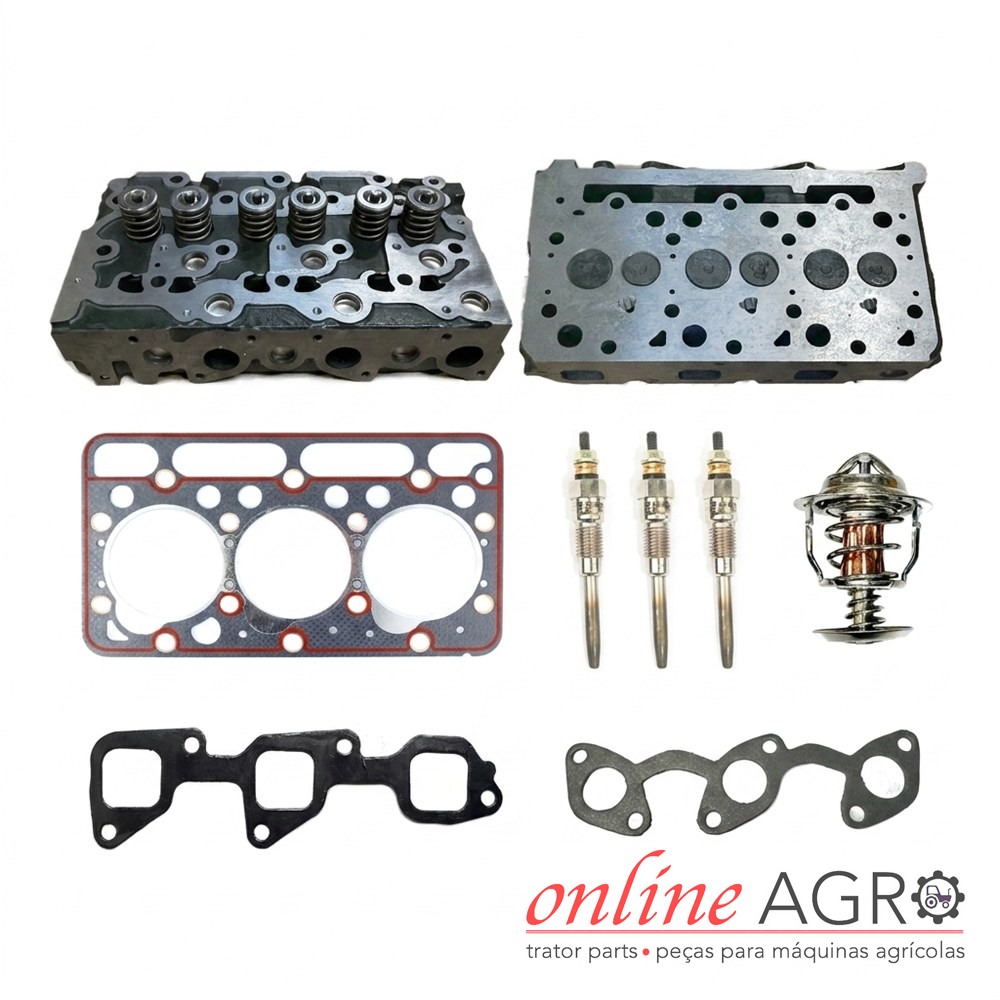 Kit de cabeça de motor completa, Kubota, OAS990039PT Peças de motor metálicas para tratores com logótipo online AGRO