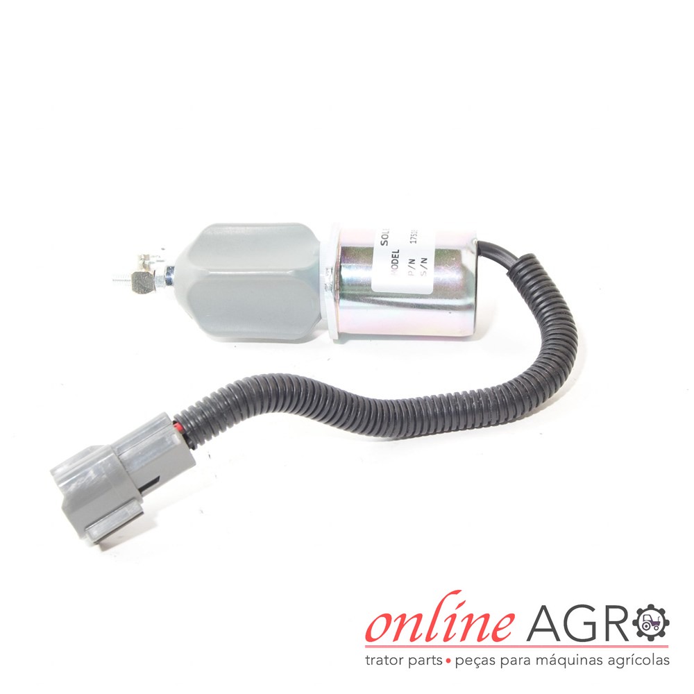Solenoide de corte, Yanmar, OAS98004PT Peça solenoide metálica e plástica com cabo e conector para máquinas agrícolas