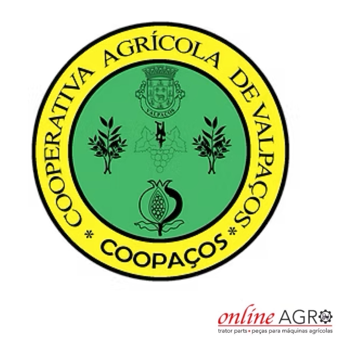 Logotipo circular da Cooperativa Agrícola de Valpaços em verde e amarelo com texto COOPAÇOS