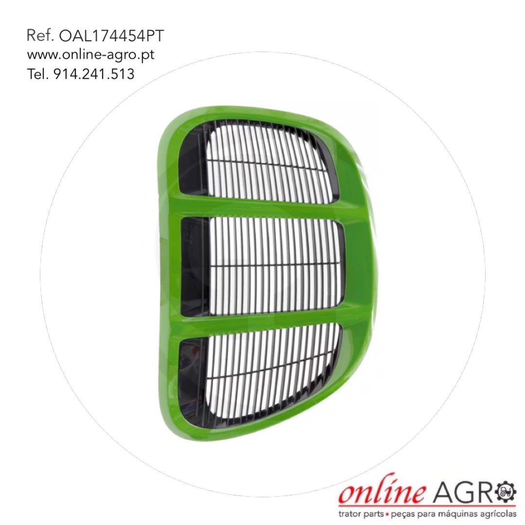 ABA DE VENTILAÇÃO, LADO ESQUERDO, JOHN DEERE, #OAL174454PT Grelha verde e preta para maquinaria agrícola com barras verticais