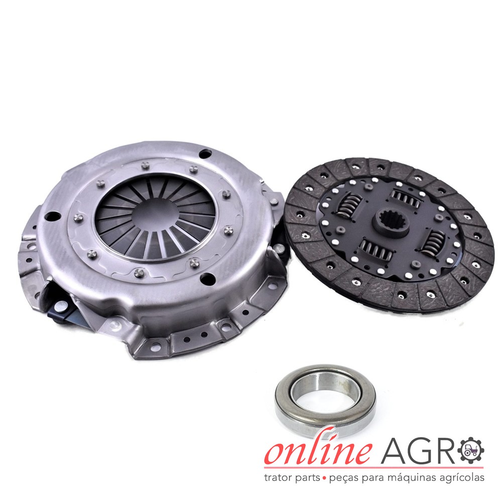 Kit de embraiagem 200 mm, Yanmar, OAS8720297953859PT Conjunto de embraiagem metálico e disco de embraiagem com rolamento sobre fundo branco com logo Online Agro