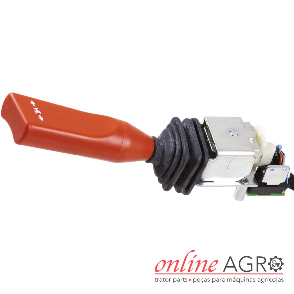 Comutador de coluna de direção, OAC35959PT Alavanca de controlo para máquina agrícola com pega vermelha e base metálica
