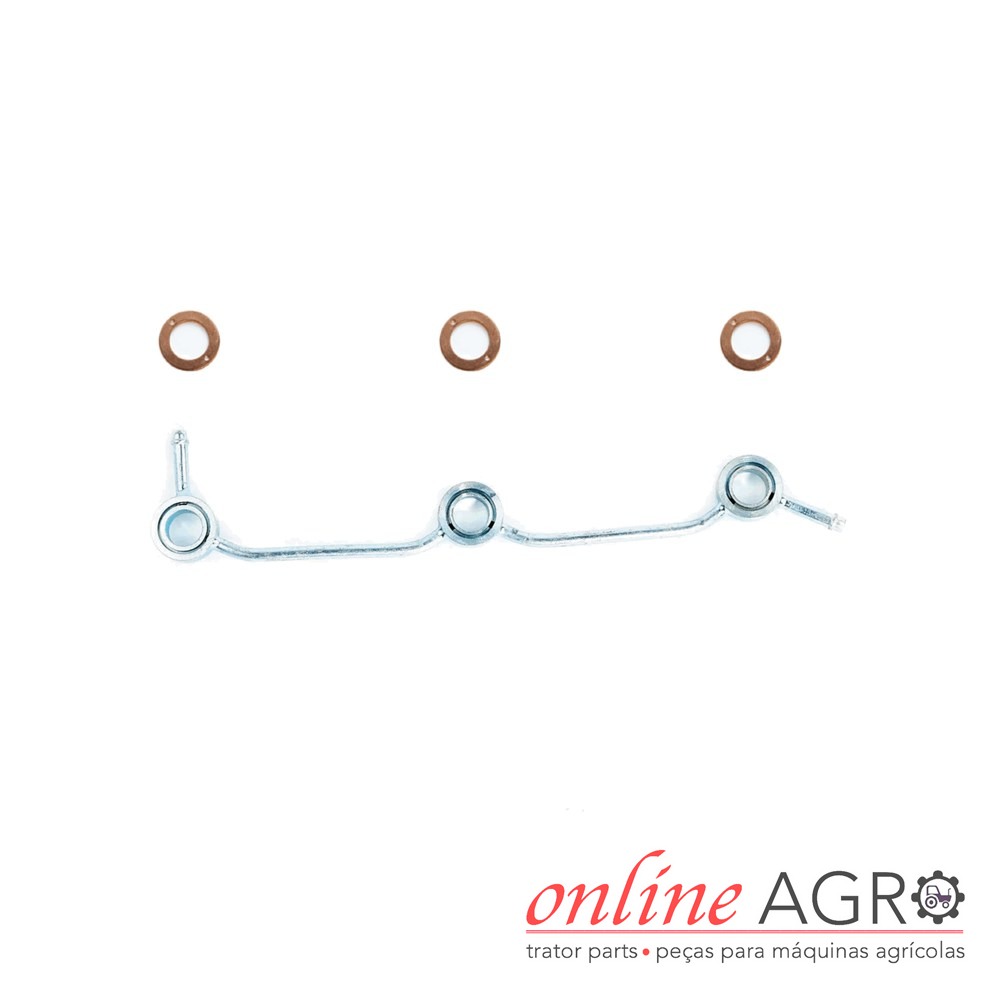 Tubo de retorno de combustível, Kubota, #OA1646742502PT Peças metálicas para máquinas agrícolas sobre fundo branco com texto online AGRO