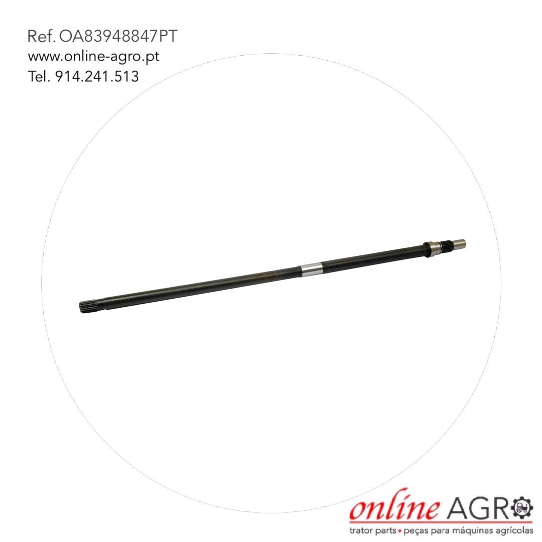 VEIO DE TDF, 20 ESTRIAS, 1020MM, #OA83948847PT haste metálica longa com faixa prateada e texto de referência e contacto