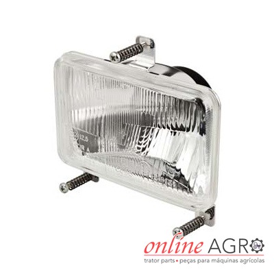 Farol dianteiro assimétrico de 2 luzes, Same Argon, OA36493PT Farol retangular transparente com molas fixadoras