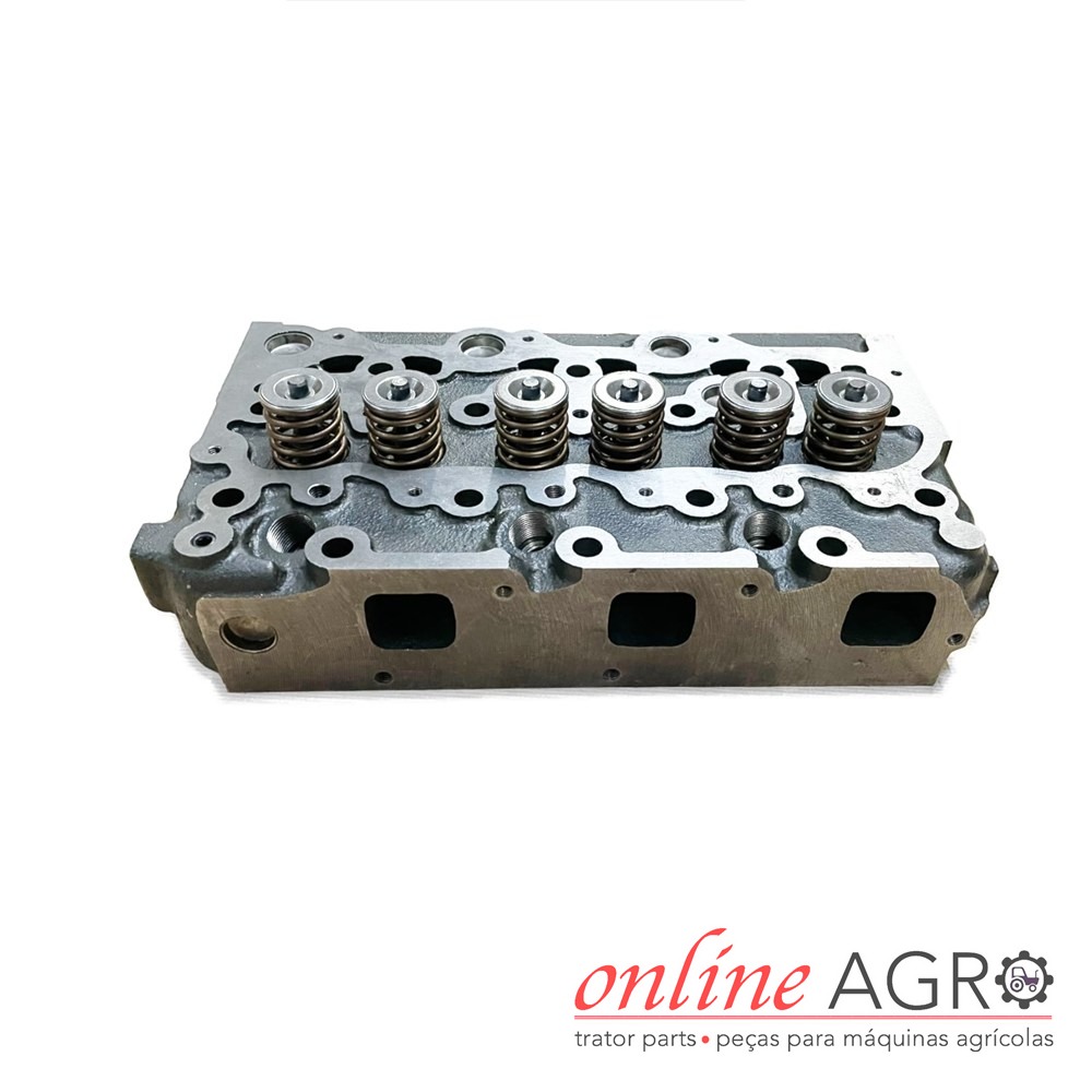 Cabeça de motor completa, Kubota, #OA1A03303043PT Cabeça de motor metálica com molas e válvulas e logotipo online AGRO