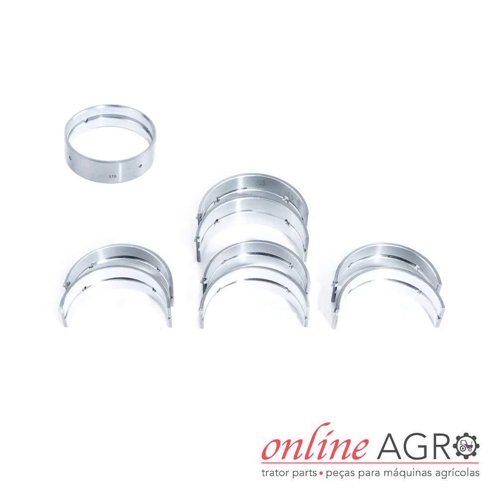 Casquilhos de apoio da cambota +0,25 mm, Kubota, OAS80046025PT Conjunto de casquilhos metálicos prateados para motores