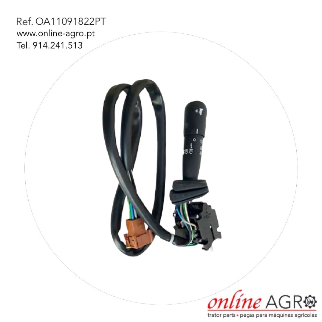 INTERRUPTOR, FRENTE/MARCHA-ATRÁS, CLASS, #OA11091822PT Comando para maquinaria agrícola com cabo elétrico e alavanca preta em fundo branco