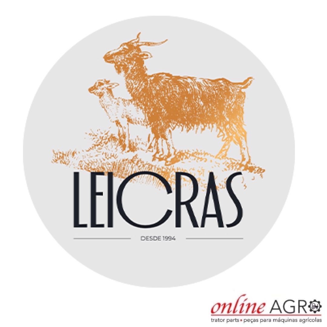 Logótipo com cabras e texto LEICRAS e online AGRO