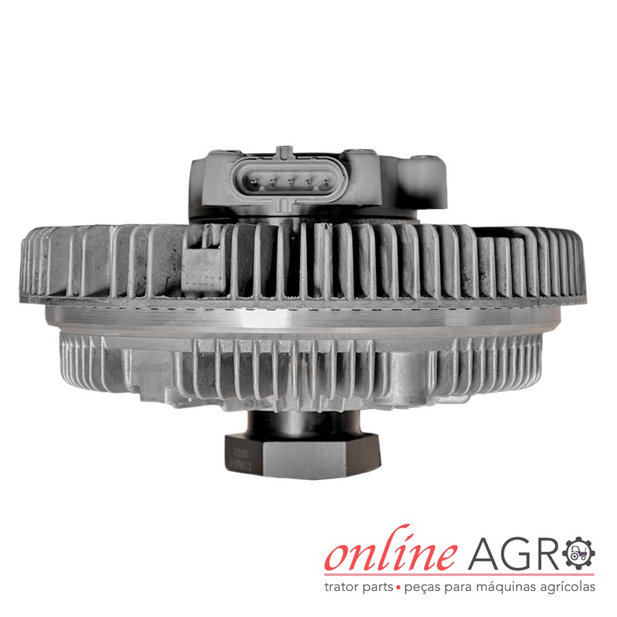 Acoplamento viscostático, Case, OAC13313PT Peça metálica circular com conector elétrico e logótipo online AGRO