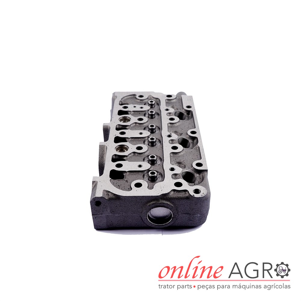 Cabeça de motor, Kubota, OAS99001011PT Parte superior do motor em metal cinzento com vários orifícios, sobre fundo branco e logótipo online AGRO.
