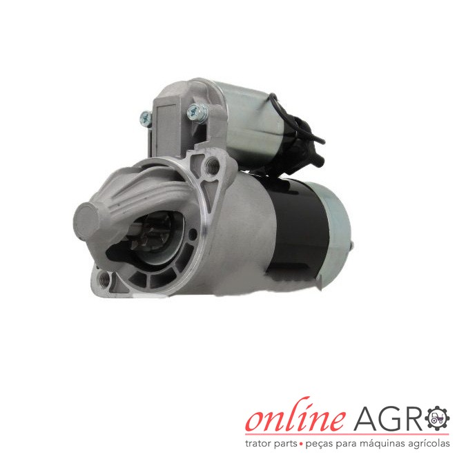 Motor de arranque, Kubota, OAS1290019PT Motor de arranque metálico cinza e preto com logótipo online AGRO