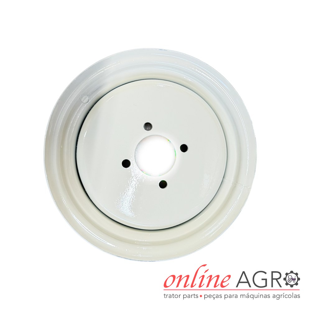 Jante branca, Iseki, OAS34022PT Roda metálica branca com cinco orifícios e logotipo ONLINE AGRO