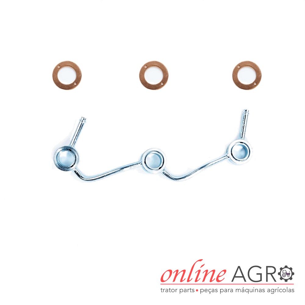 Tubo de retorno de combustível, Kubota, #OA1586242502PT Peças metálicas e anilhas para máquinas agrícolas com logo online AGRO