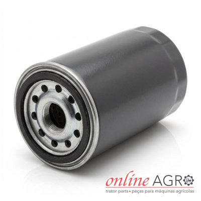 Filtro cilíndrico preto para máquinas agrícolas com base metálica