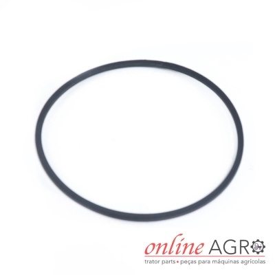 Anel de borracha preto circular sobre fundo branco com texto online AGRO