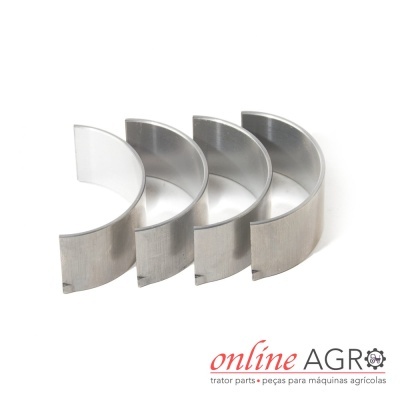 Conjunto de casquilhos metálicos semicirculares prateados