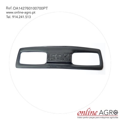 Peça preta com nome ISEKI ao centro e duas aberturas retangulares