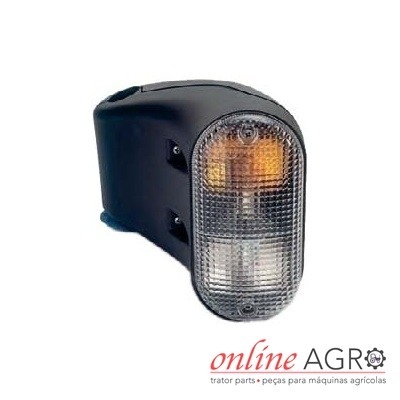 Farol para máquina agrícola com lente plástica preta e transparente