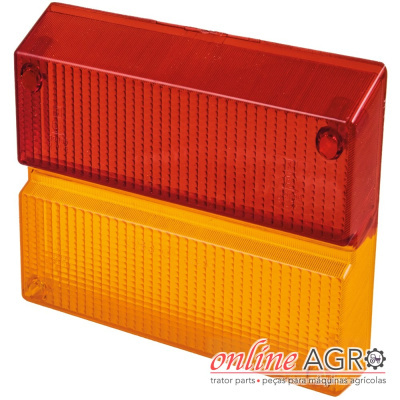 Lente de farol traseiro trator vermelho e amarelo laranja