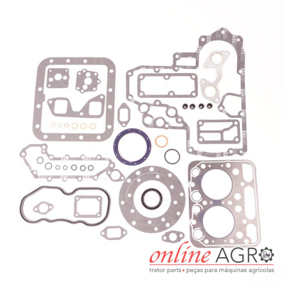 Conjunto de juntas e vedantes para máquinas agrícolas sobre fundo branco