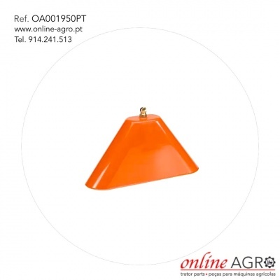 Campânula de aquecimento laranja com peça metálica dourada