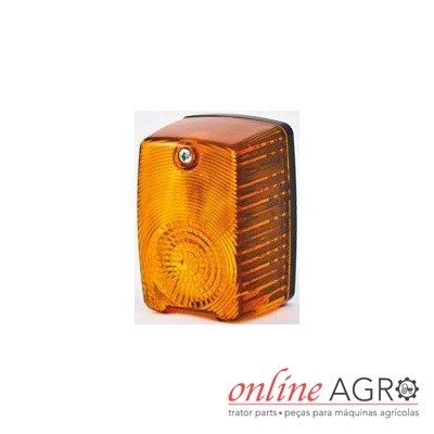 Sinalizador luminoso retangular de plástico laranja com parafuso