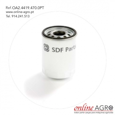 Filtro SDF Parts branco com topo metálico em fundo branco