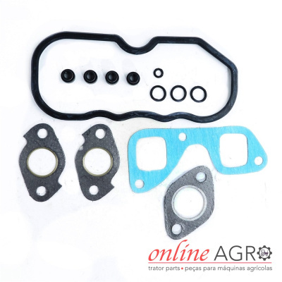 Conjunto de juntas e anéis para máquinas agrícolas em fundo branco