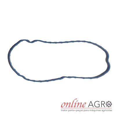 Junta azul para máquinas agrícolas sobre fundo branco com logo online AGRO
