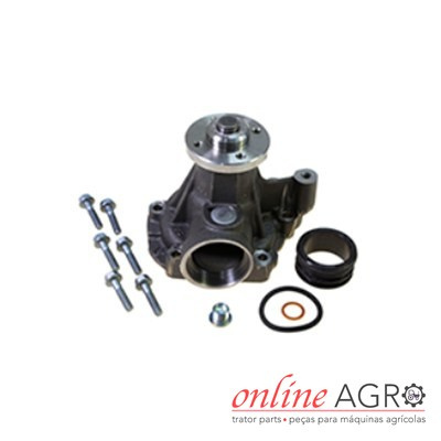 Conjunto de peças de metal para máquina agrícola, incluindo bomba e parafusos