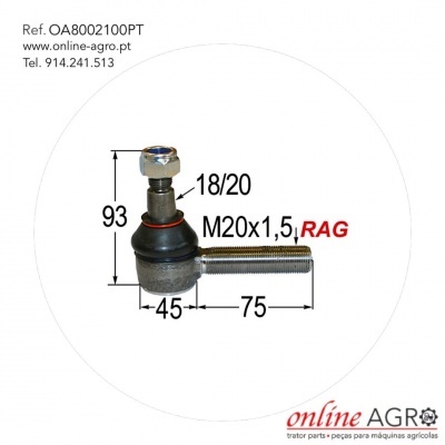 Peça metálica com anotações técnicas e contact info online-agro