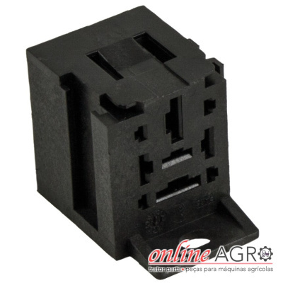 Conector elétrico preto em plástico com encaixes