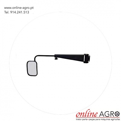 Espelho retrovisor preto para trator com suporte e espelho rectangular