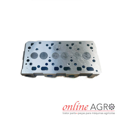 Cabeça de cilindro metálica retangular para motor com vários furos, com logotipo online AGRO