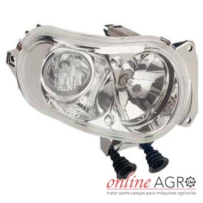 Farol automóvel transparente com duas lâmpadas