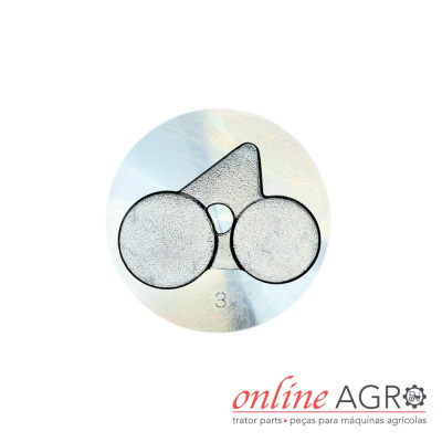Peça metálica circular com desenho gravado e logo online AGRO