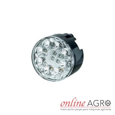 Luz redonda LED preta e transparente para máquinas agrícolas com logo online AGRO