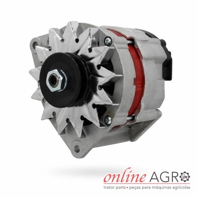 Alternador metálico com detalhes em preto e vermelho