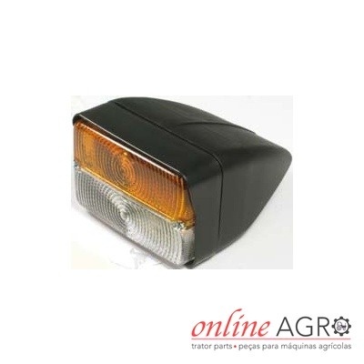 Lanterna traseira para máquina agrícola com lentes laranja e transparente