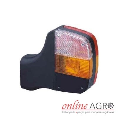 Luz traseira para máquina agrícola com partes plásticas coloridas