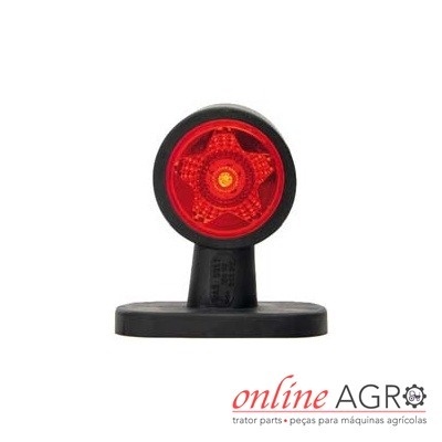 Luz traseira redonda vermelha com base preta e logótipo online AGRO