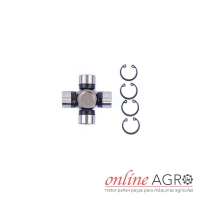 Universal joint metálico com anéis de retenção ao lado, em fundo branco com logótipo online AGRO