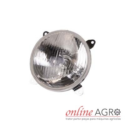 Farol redondo de vidro e metal para máquinas agrícolas