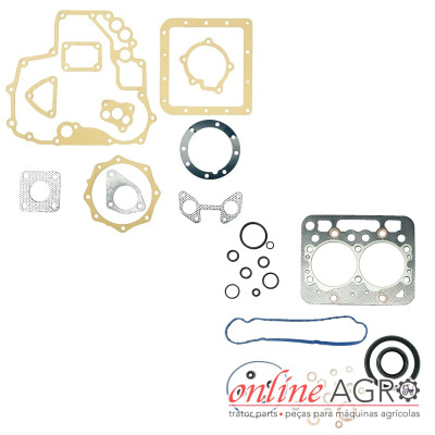 Conjunto de juntas e anéis para máquinas agrícolas em fundo branco